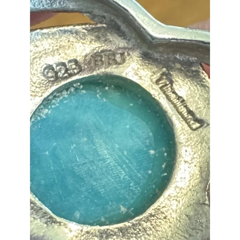 BBJ 925 Sterling Silver Turquoise Ring Size 5.75 Southwestern Bypass Cabochon